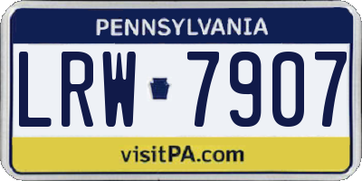 PA license plate LRW7907
