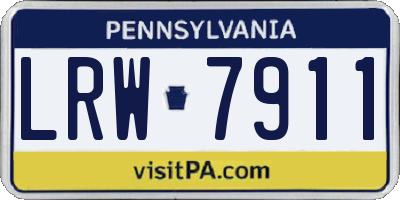 PA license plate LRW7911