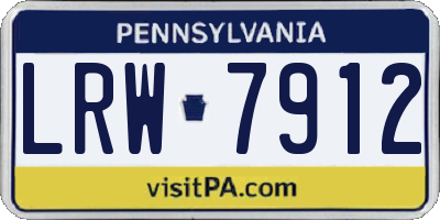 PA license plate LRW7912