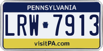 PA license plate LRW7913