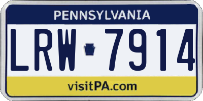 PA license plate LRW7914