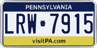 PA license plate LRW7915
