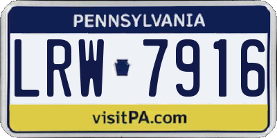 PA license plate LRW7916