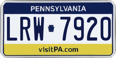 PA license plate LRW7920