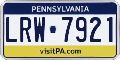 PA license plate LRW7921