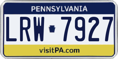 PA license plate LRW7927