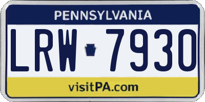 PA license plate LRW7930