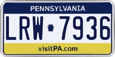 PA license plate LRW7936