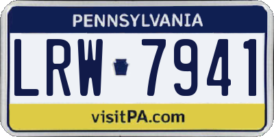 PA license plate LRW7941