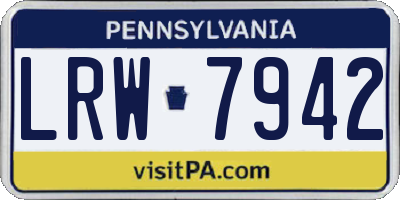 PA license plate LRW7942