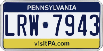 PA license plate LRW7943