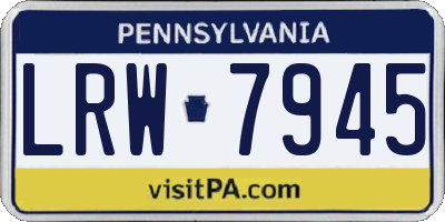 PA license plate LRW7945