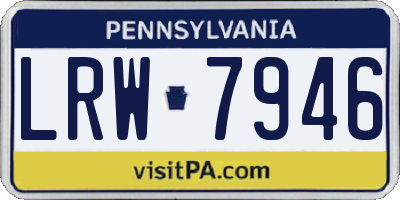 PA license plate LRW7946