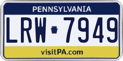 PA license plate LRW7949