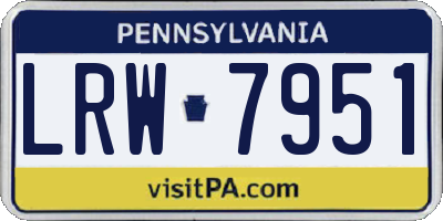 PA license plate LRW7951