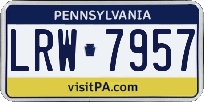 PA license plate LRW7957