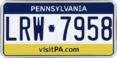 PA license plate LRW7958