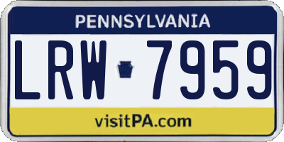 PA license plate LRW7959