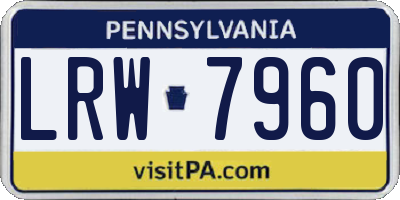 PA license plate LRW7960