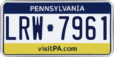 PA license plate LRW7961