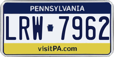 PA license plate LRW7962