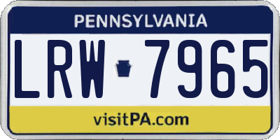 PA license plate LRW7965
