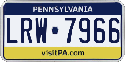 PA license plate LRW7966