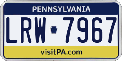 PA license plate LRW7967