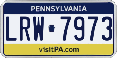PA license plate LRW7973