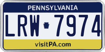PA license plate LRW7974