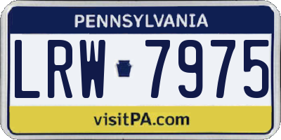 PA license plate LRW7975