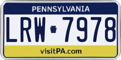 PA license plate LRW7978
