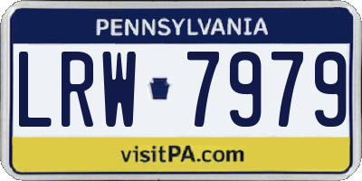 PA license plate LRW7979