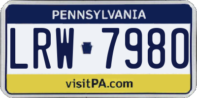 PA license plate LRW7980