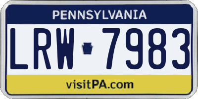 PA license plate LRW7983