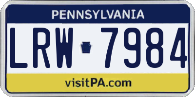 PA license plate LRW7984
