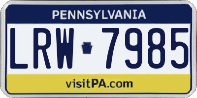 PA license plate LRW7985