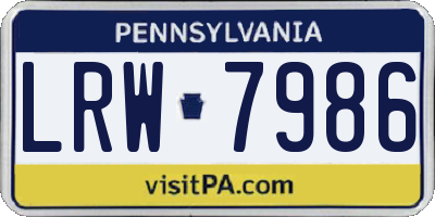 PA license plate LRW7986