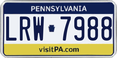 PA license plate LRW7988