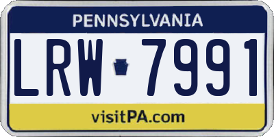 PA license plate LRW7991