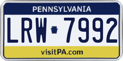 PA license plate LRW7992