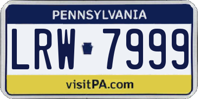 PA license plate LRW7999