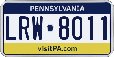 PA license plate LRW8011