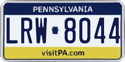 PA license plate LRW8044