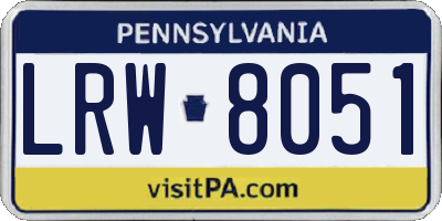 PA license plate LRW8051