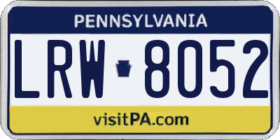 PA license plate LRW8052