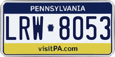 PA license plate LRW8053