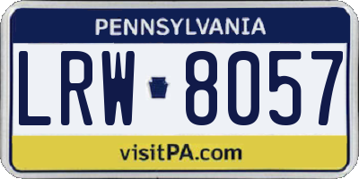 PA license plate LRW8057