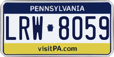 PA license plate LRW8059