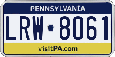 PA license plate LRW8061